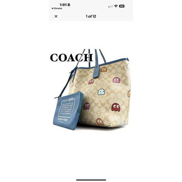 COACH x Pacman Collaboration Tote Bag - Picture 1 of 8